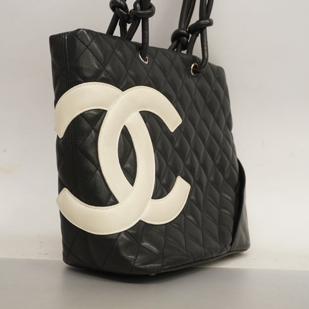 CHANELAuth Ligne Cambon Women's Undefined,Leather Tote Bag Black - Picture 2 of 10